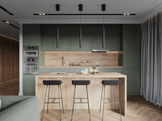 Modern Luxury Kitchen Cabinets Custom 3D Design Factory Manufactured One-Stop
