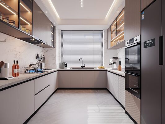 Fireproof Integrated Kitchen Multifunctional Cabinets Villa Hotel Apartment