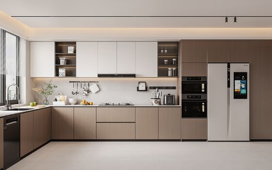 Manufacturer Cupboard Design Corner Freestanding Pantry Kitchen PVC Cabinets