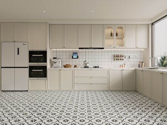 Modern Design White Color And Wood Kitchen Cabinets