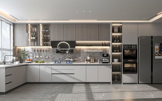 Hotel Modern Matte UV Finish Wooden Custom Kitchen Cabinet