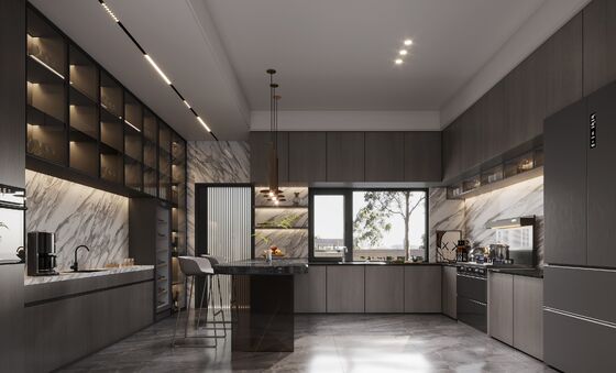 Dining Paticle Board Fireproof And Durable Cabinet Moduar Kitchen Furniture