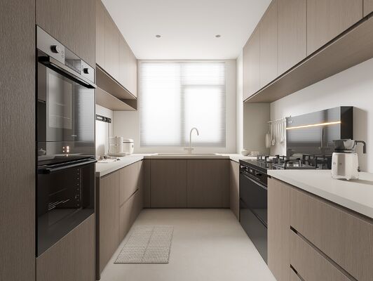 Wholesale Wood Kitchen Furniture Hotel Apartment Kitchen Cabinet Home Use