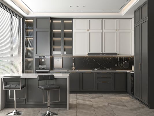 House Kitchens  Modern Style Kitchen Cabinets Custom With Marble Countertop