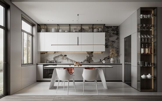 Lacquer Kitchen Island Furniture Cocina White Shaker Modular Kitchen Cabinet