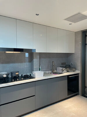 Direct Manufacturer Ready Made Finished Aluminum Glass Door Kitchen Cabinet