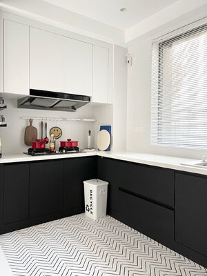 Atmospheric Multi-Color Texture Mix And Match Modern Kitchen Cabinets