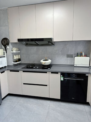 Modern Kitchen Cupboard Melamine Kitchen White Lacquer Chinese Furniture