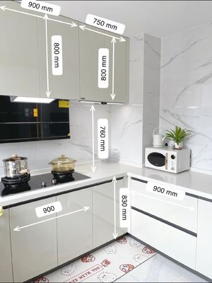 Residence Custom Sintered Stone / Marble / Granite Laminate Kitchen Furniture Sets