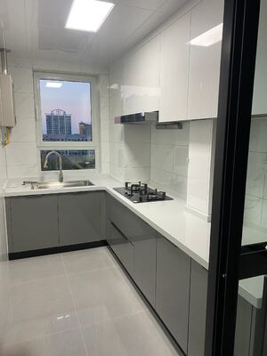 Plywood Door Material Modern Commercial Furniture Ready Made Kitchen Cabinets