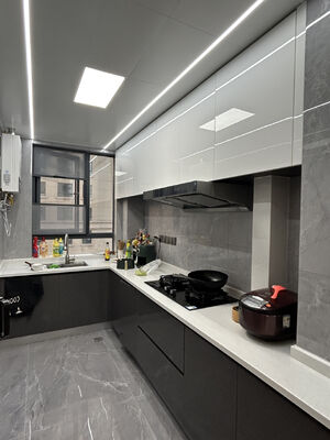 Custom Make High Gloss Lacquer with Free Handles Modern Kitchen Cabinet