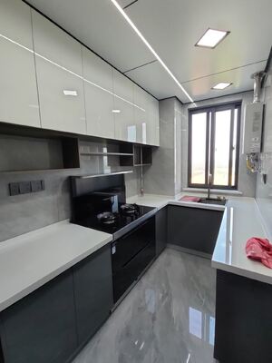 Modern Kitchen Cabinet with Heat-Resistant Finish for Villas
