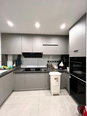 Painted Kitchen Cabinet Set For Effortless Maintenance for Apartment