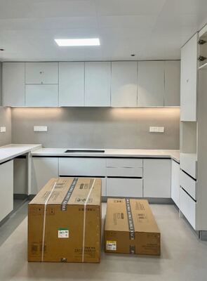 Custom Modular Kitchen Cabinet with Quartz Granite Marble Countertop
