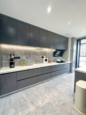 Custom Modular Kitchen Cabinet with Quartz Granite Marble Countertop