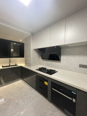 White Oak Kitchen Island Cabinet with Customizable Color