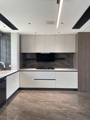 Vintage Style Smart Kitchen Cabinet with Marble Countertop