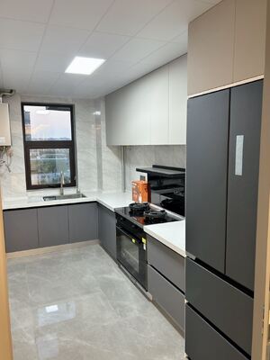 Vintage Style Smart Kitchen Cabinet with Marble Countertop