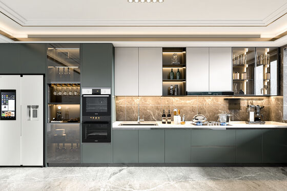 Modular Kitchen Cabinets MDF Plywood Custom Sizes