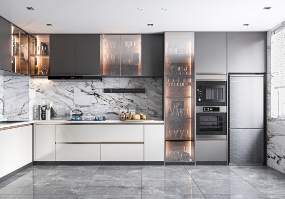 One-Stop Designs Factory Customized Modern High Gloss Kitchen Cabinet Sets