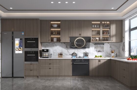 Modular Matt Lacquer Kitchen Cabinet Villa Kitchen With Hanging Island Table