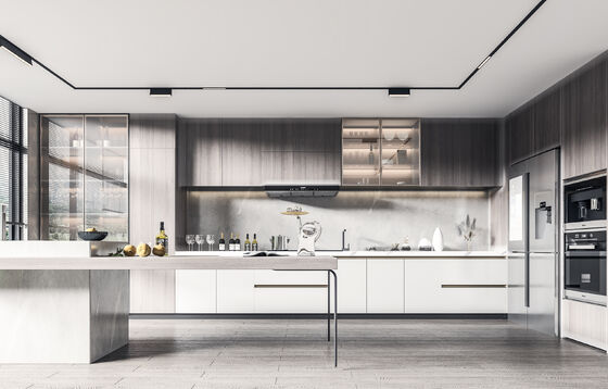 U Shaped Kitchen Cabinets with Self Closing Doors