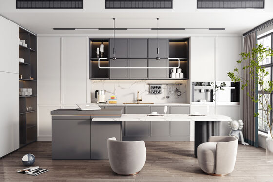 Modern Kitchen Cabinet Set with Sink Faucet and Accessories