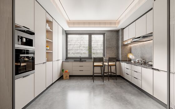 Modular Kitchen Cabinet with Contrast Color Design