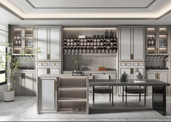 Fireproof Modular Kitchen Cabinet with Sink and Appliances