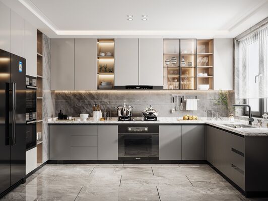 Modular Kitchen Cabinet with Drawer Sink for Modern Homes