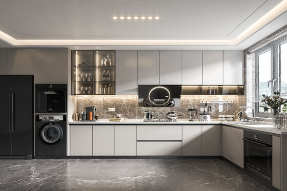 Modern Kitchen Cabinet Modular Minimalist Design MDF Plywood