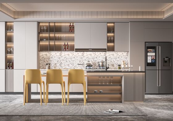 High-End Custom Kitchen Cabinet MDF French Style for Villa