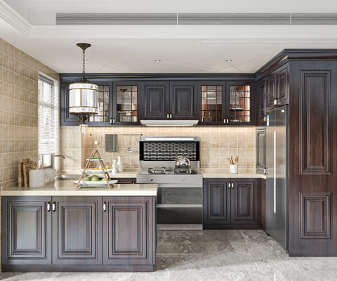 Modern Wood Kitchen Cabinets Set Ready-To-Assemble MDF Plywood