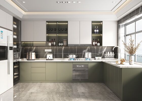 European White Modular Kitchen Cabinet with MDF Doors