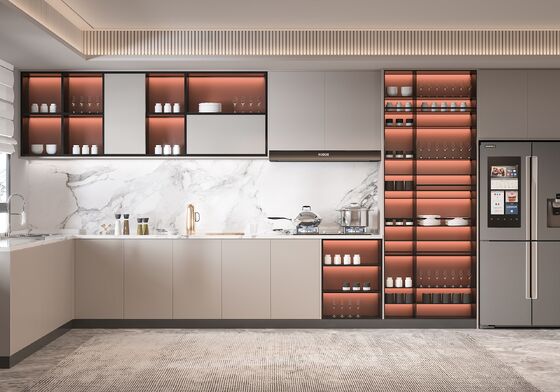 European White Modular Kitchen Cabinet with MDF Doors