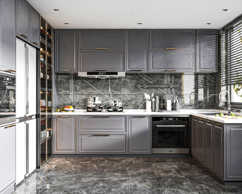 European White Modular Kitchen Cabinet with MDF Doors