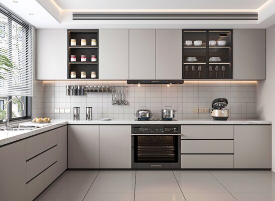 Factory Direct Free Designs Furniture U Shaped Melamine Kitchen Cabinets