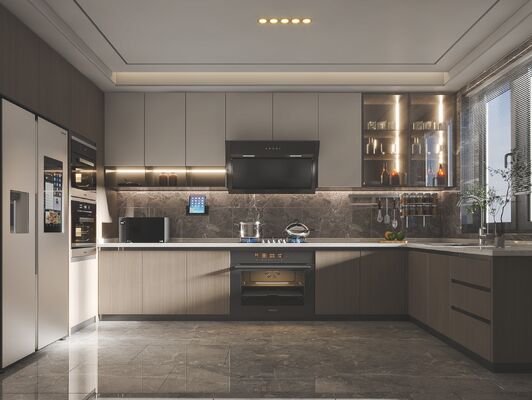MC World Particle Board Door Modern Kitchen Cabinet For Apartment Residence