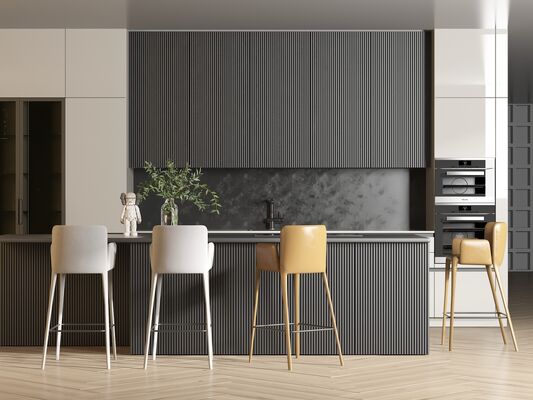 American White Oak Slim Shaker Kitchen Cabinet Island Customized Furniture Sets