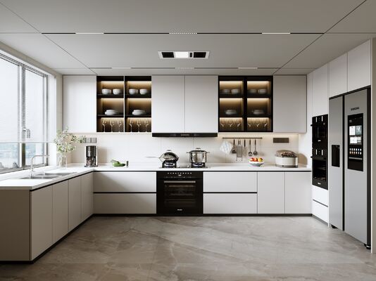 2026 Modern Furniture Luxury Customized Wood MDF Melamine Kitchen Cabinets
