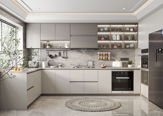 Kitchen Cabinet Customize Quartz Stone Counter Tops With Western Cuisine Island