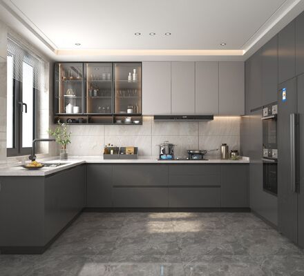 Wooden Kitchen Cabinet MDF Cupboard Island Storage Cabinet For Apartment