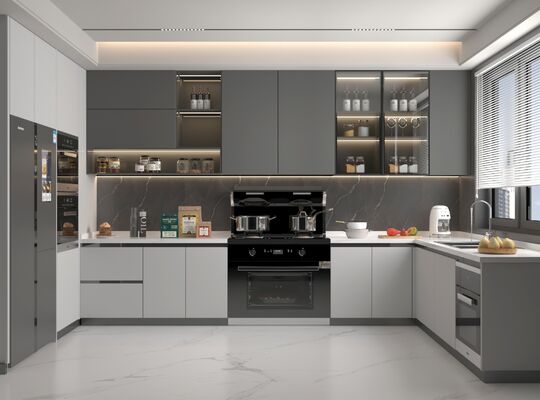 Australian Villa Project L Shaped Luxury Kitchen Cabinets Complete Mdf Cabinet