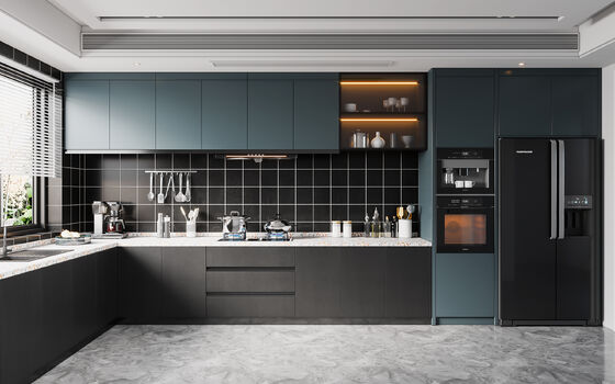 Wood MDF Plywood Cabinets Set Apartment Kitchen Island Storage Cupboard