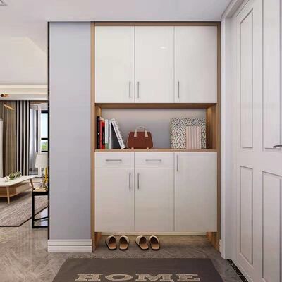 Floor Wooden Slimline Shoe Storage Cabinet Entryway Customized